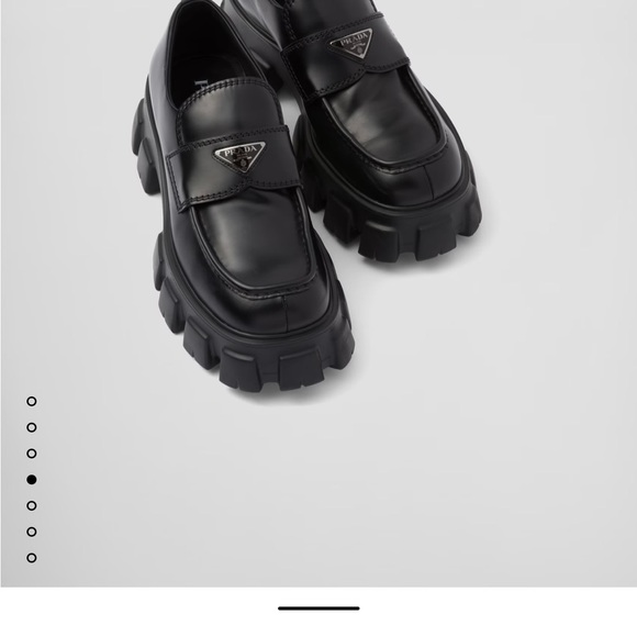 Prada Monolith Loafers Black Brushed Leather - Picture 6 of 6